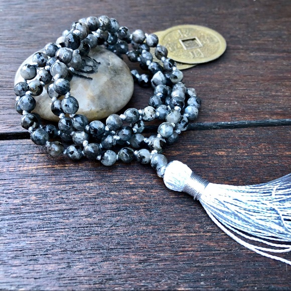 🎉HP🎉✨HAND TIED LABRADORITE MALA NECKLACE✨6mm - Picture 4 of 8